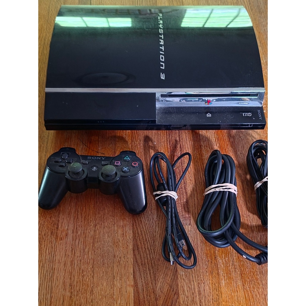 Sony PlayStation 3 PS3 CECHE01 Backwards Compatible Console Bundle w/OEM Control